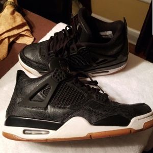 JORDAN 4 RETRO "LASER" BLK/WHT/GUM SIZE 11